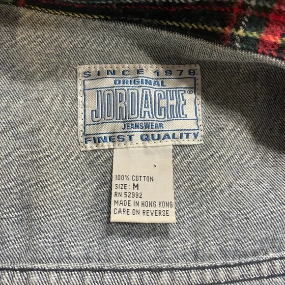 Jordache vintage Denim Jacket with Plaid Details - Picture 4 of 4